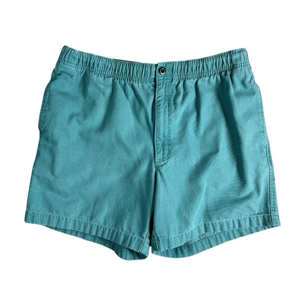 Lands' End Men's Green Elastic Waist Canvas Chino Shorts  Size M (32-34)